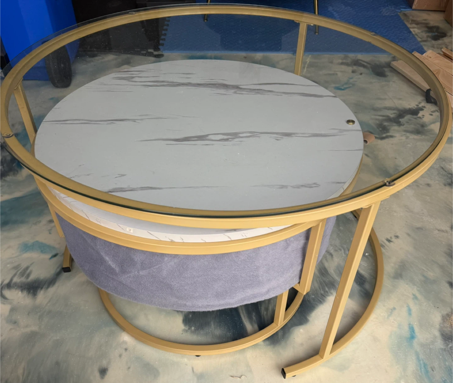 Nesting Coffee Tables - Glass & Marble Top - photo 5