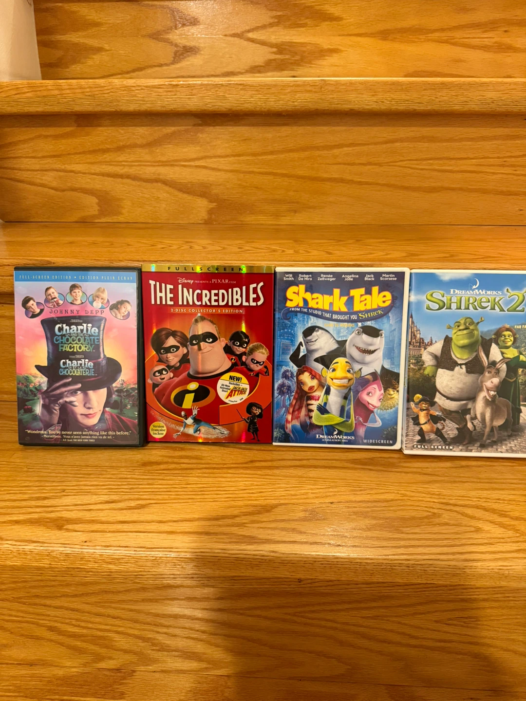 DVD Bundle: Charlie, Incredibles, Shark Tale, Shrek 2