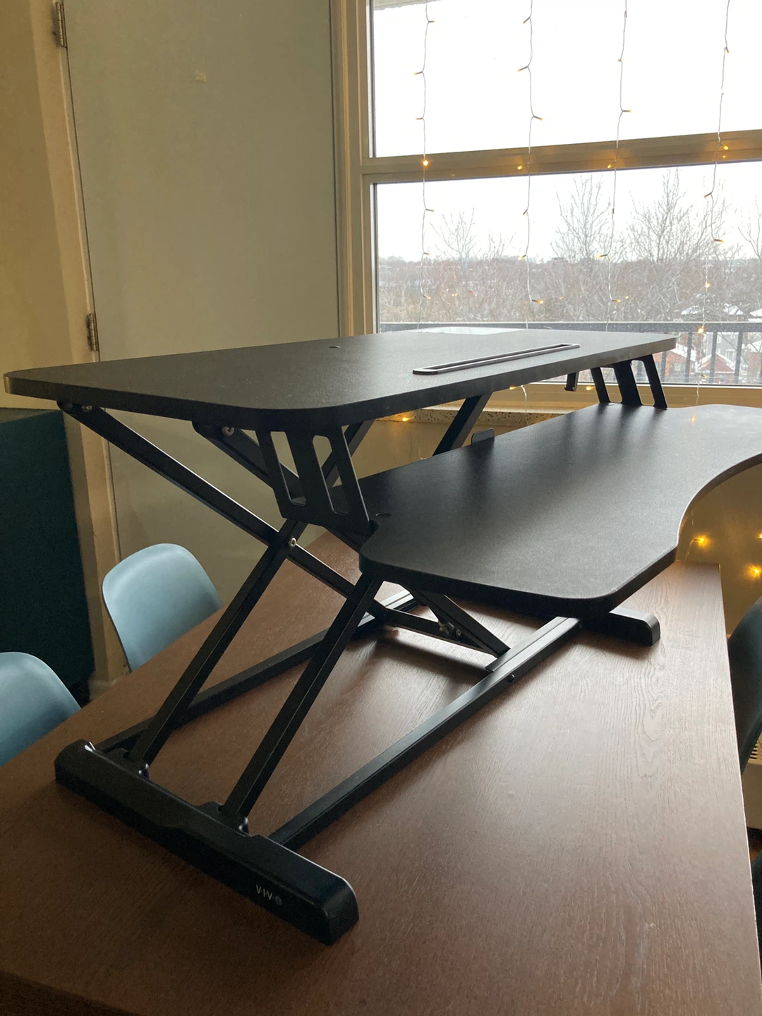VIVO Black Height Adjustable 32 inch Standing Desk Converter