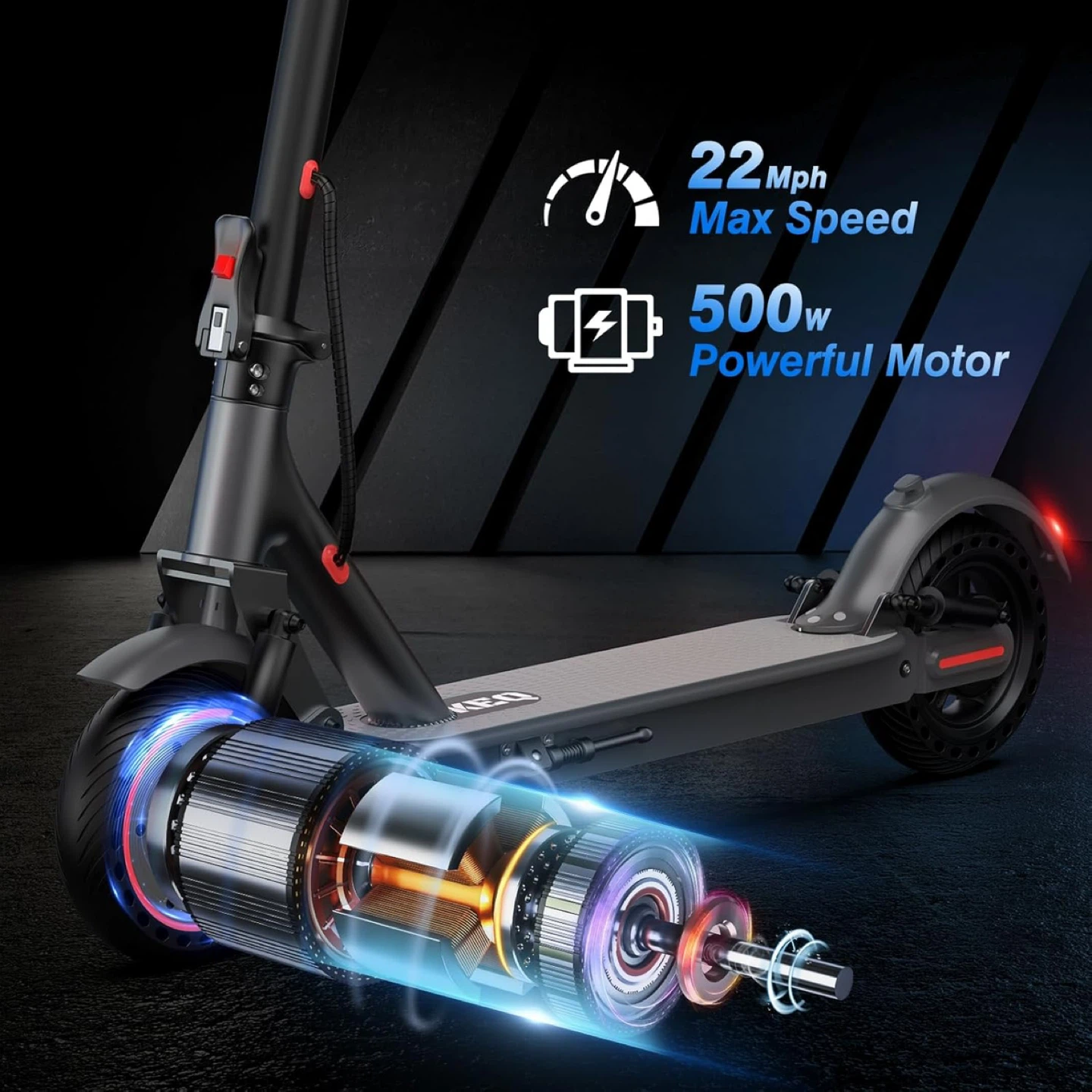 KEQ Electric Scooter - Dual Suspension, 22 Mph Max Speed - photo 2