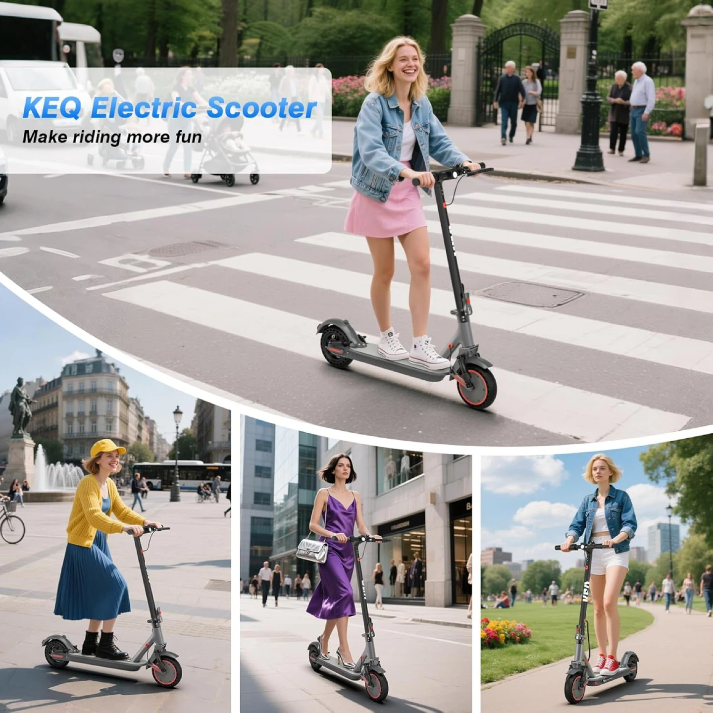 KEQ Electric Scooter - Dual Suspension, 22 Mph Max Speed - photo 4