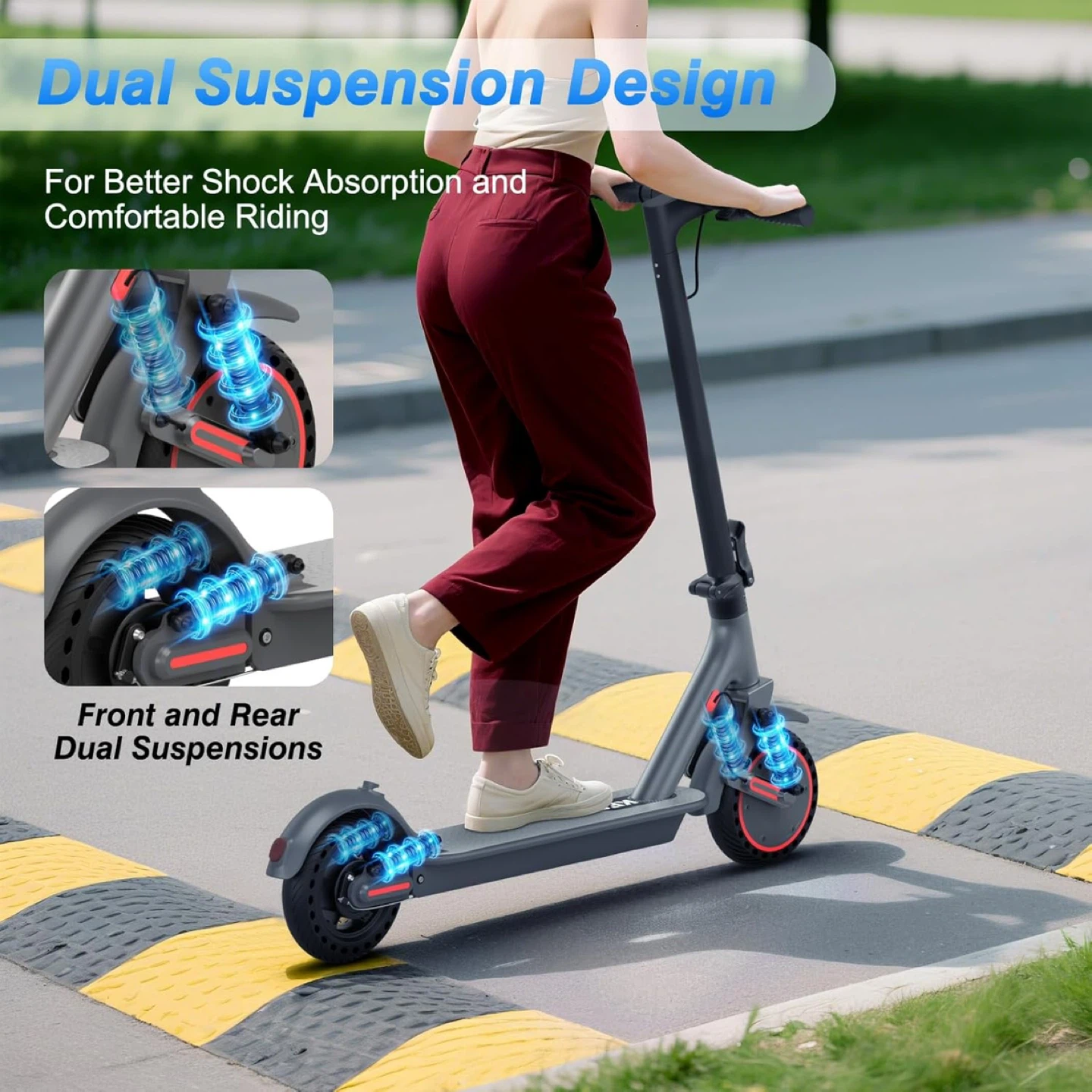 KEQ Electric Scooter - Dual Suspension, 22 Mph Max Speed - photo 5