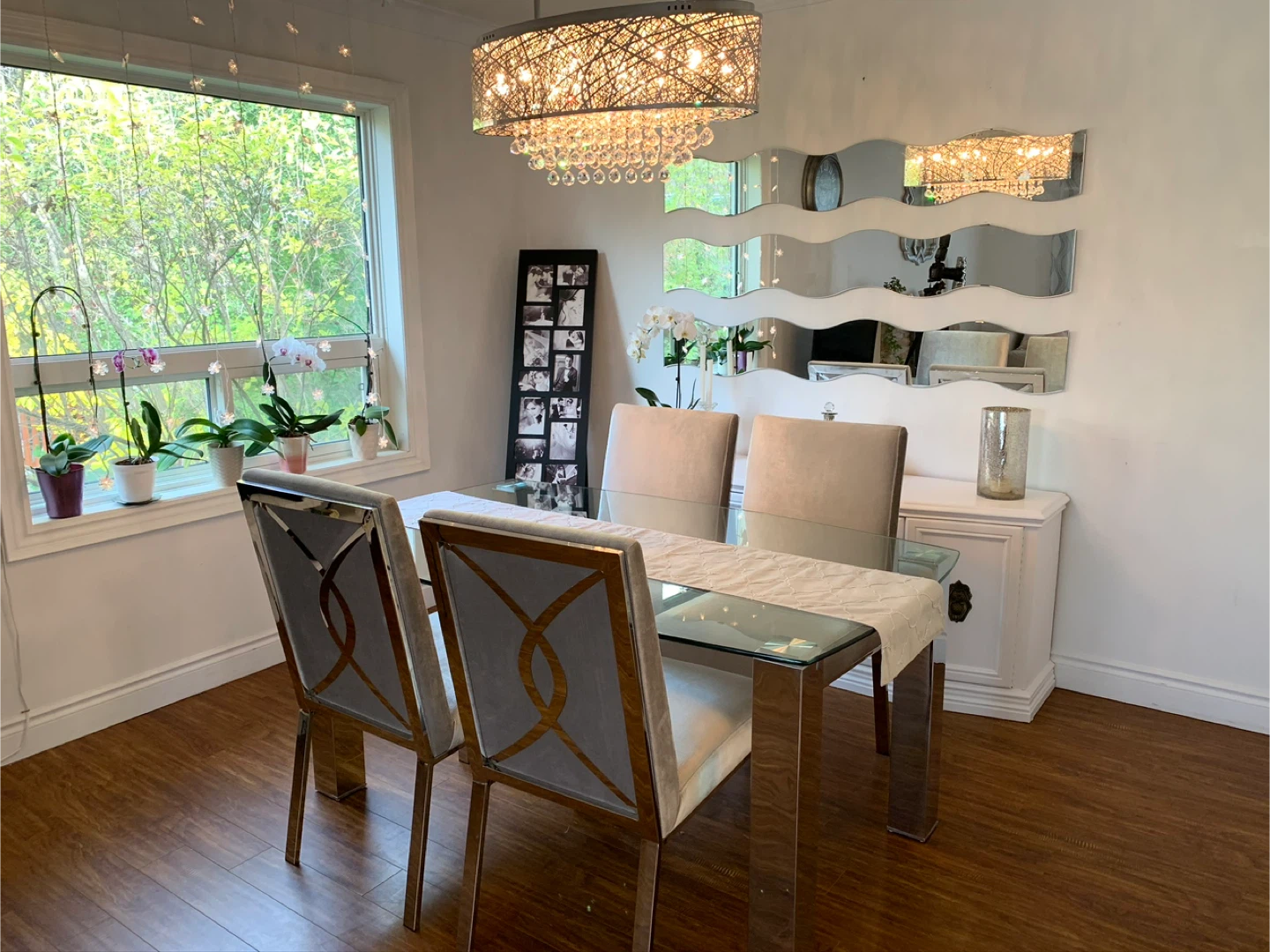 Dining Table with 4 Chairs - Glass Top - photo 3