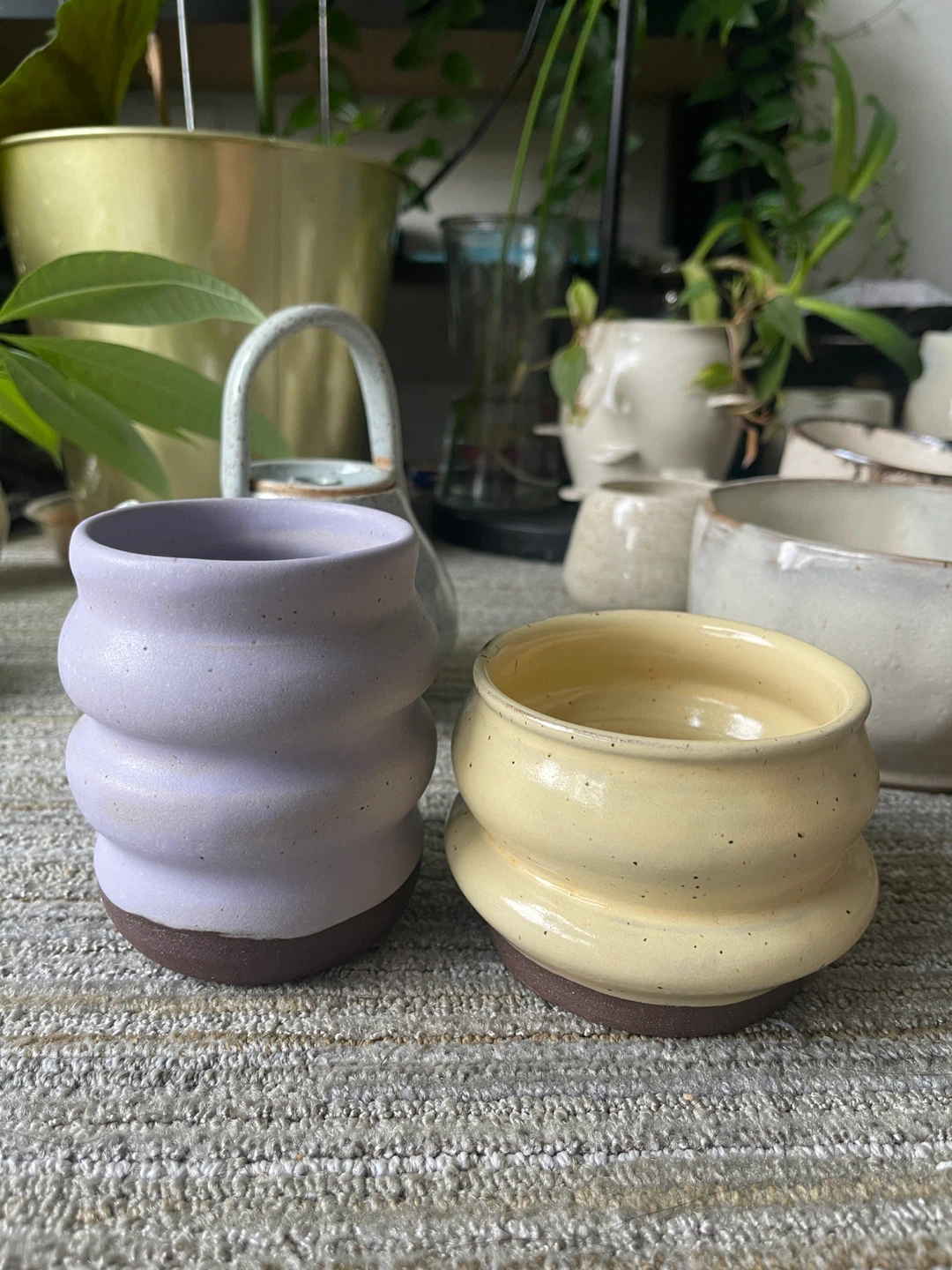 Handmade Ceramic Mugs - Lavender & Yellow - photo 3