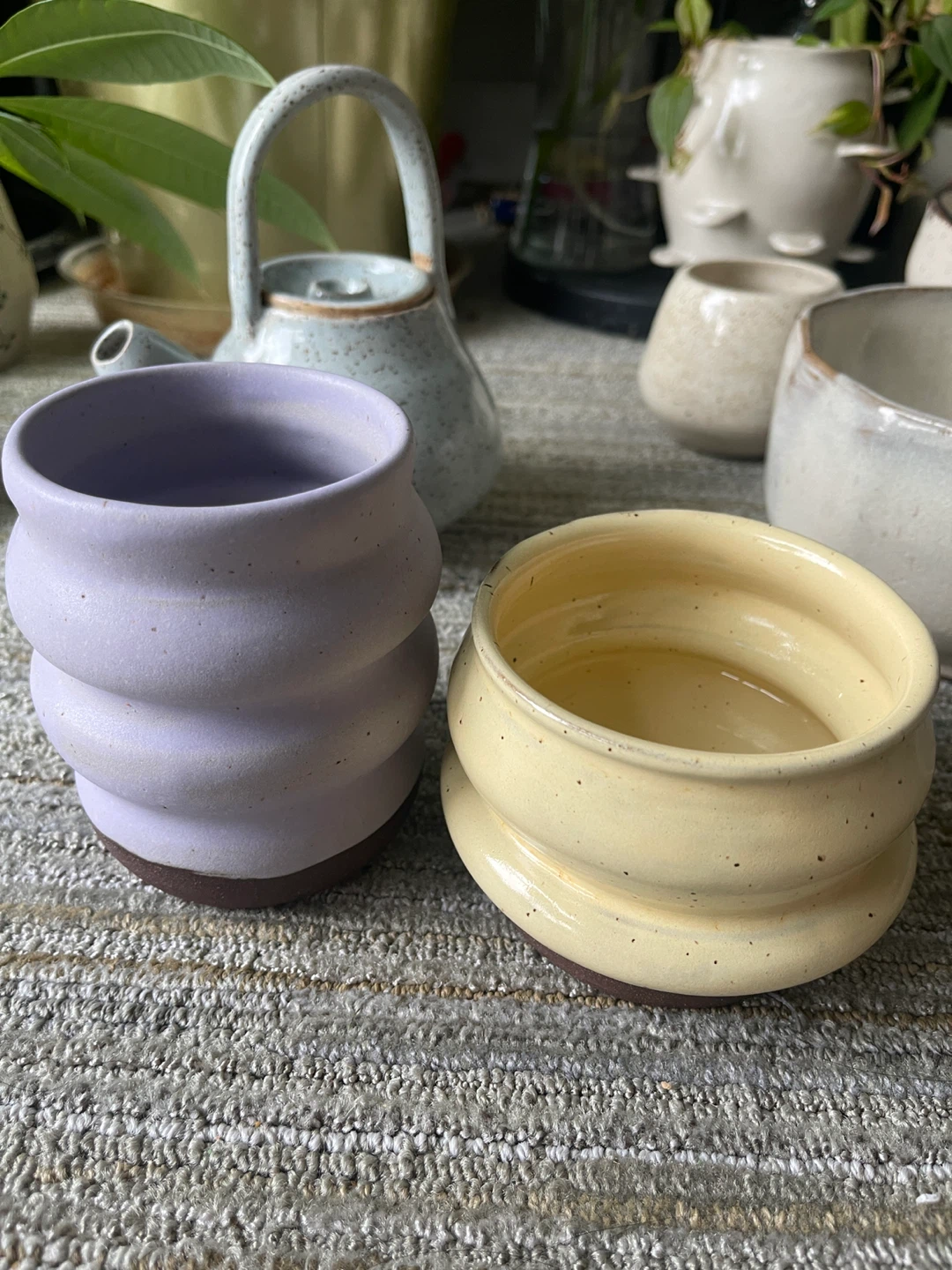 Handmade Ceramic Mugs - Lavender & Yellow - photo 2