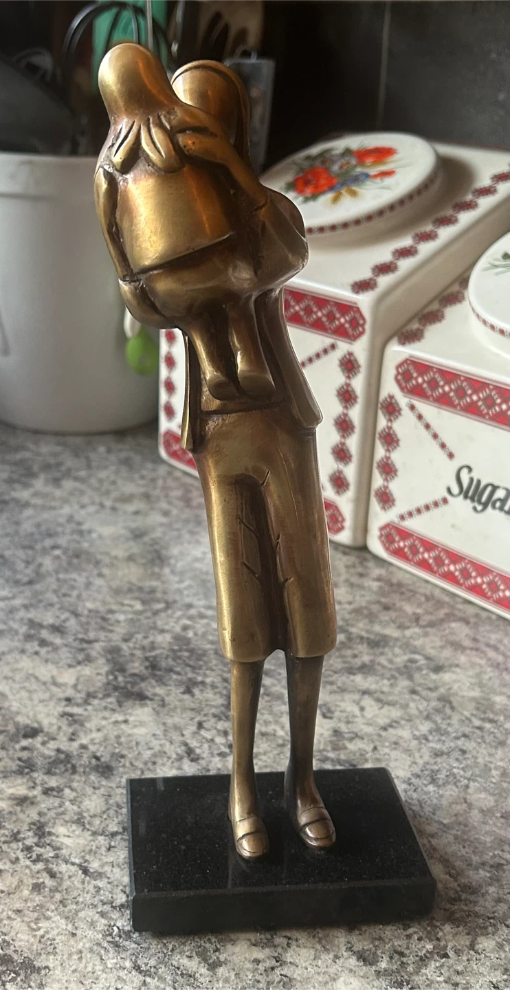 Vintage Solid Brass Figurine Sculpture