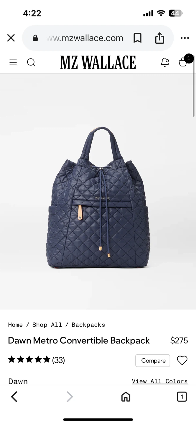 MZ Wallace Dawn Metro Convertible Backpack