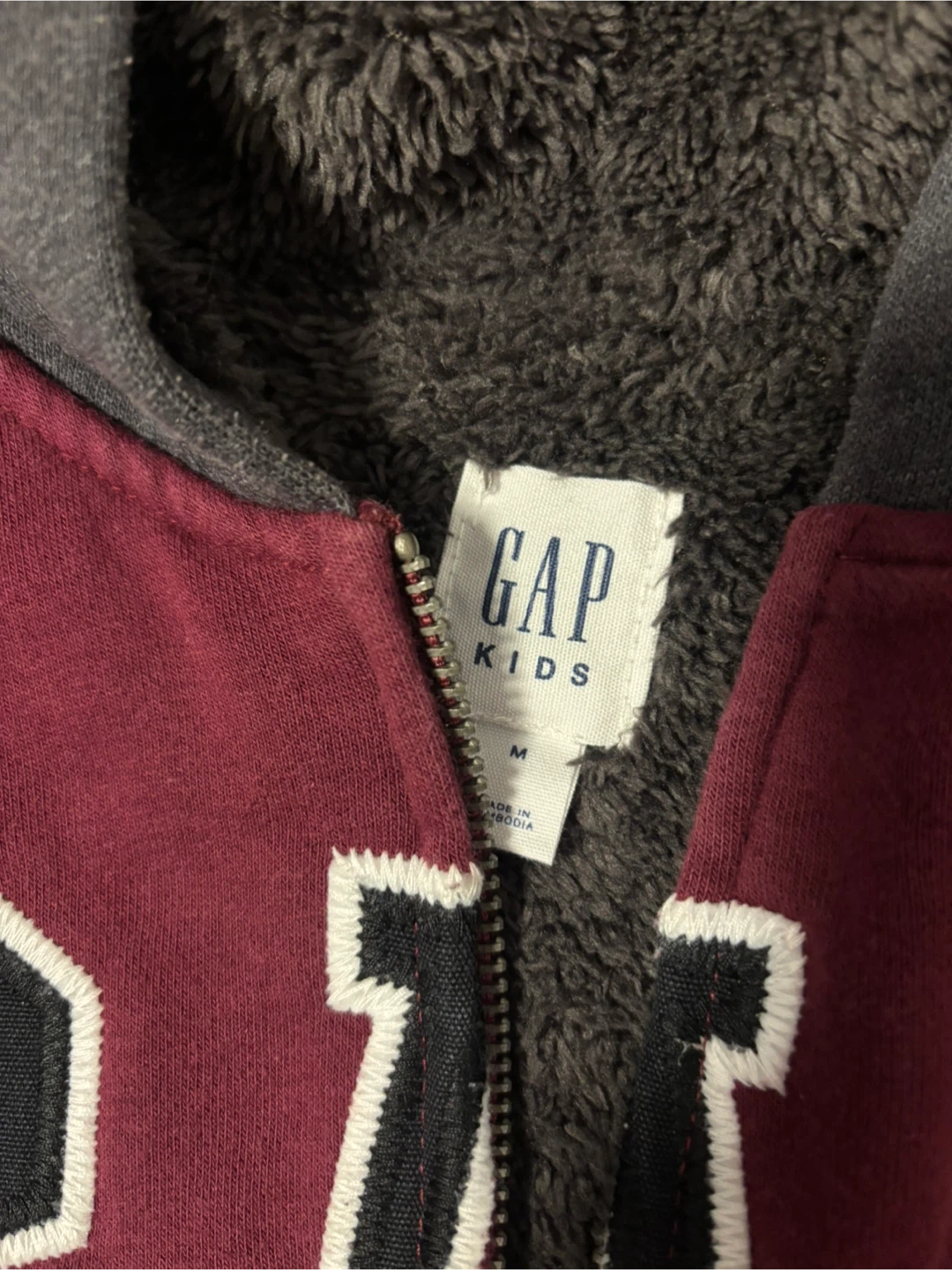 GAP Kids Burgundy & Grey Hoodie - Size M - photo 2
