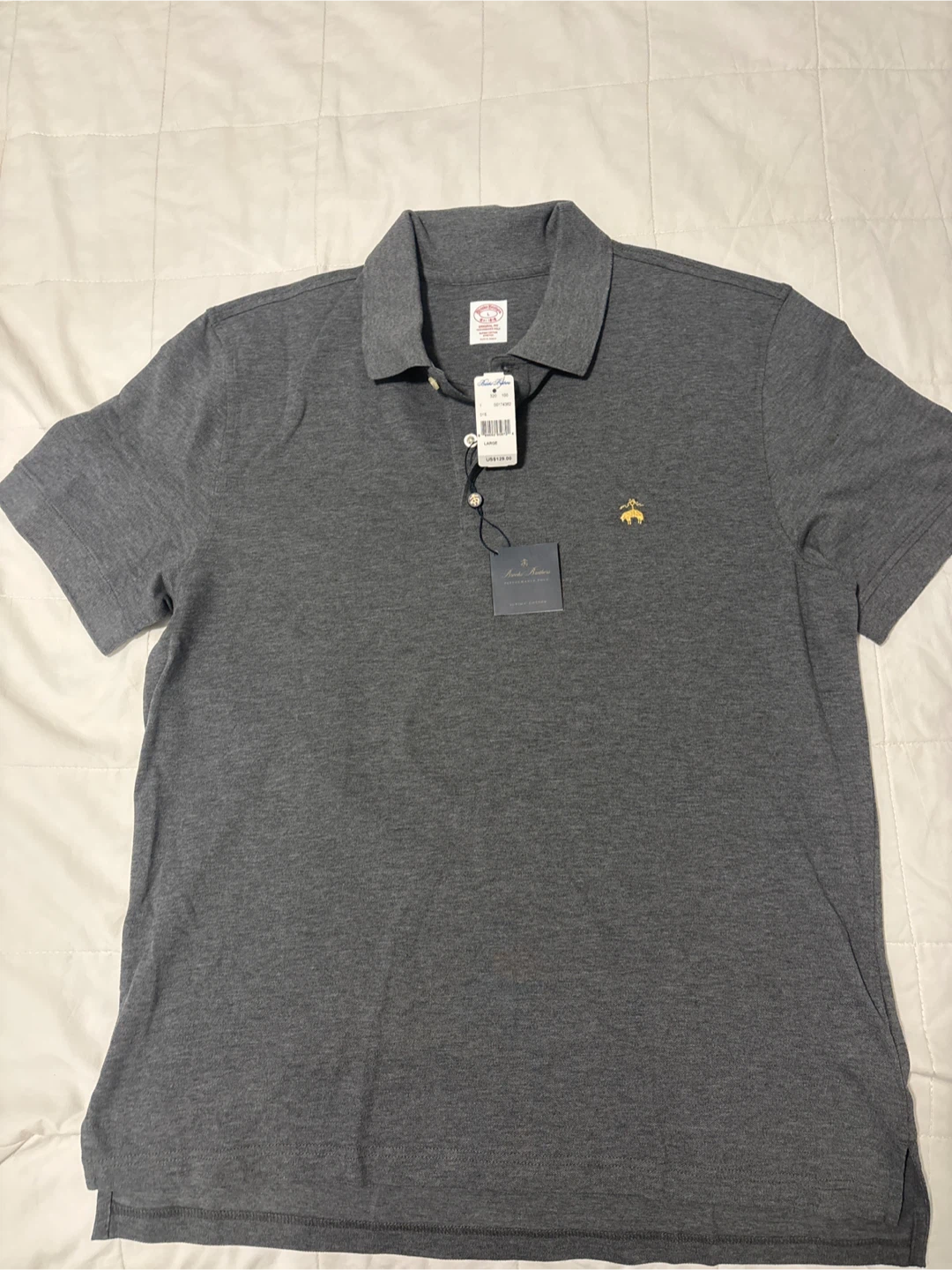 New Brooks Brothers Grey Polo Shirt - Size L