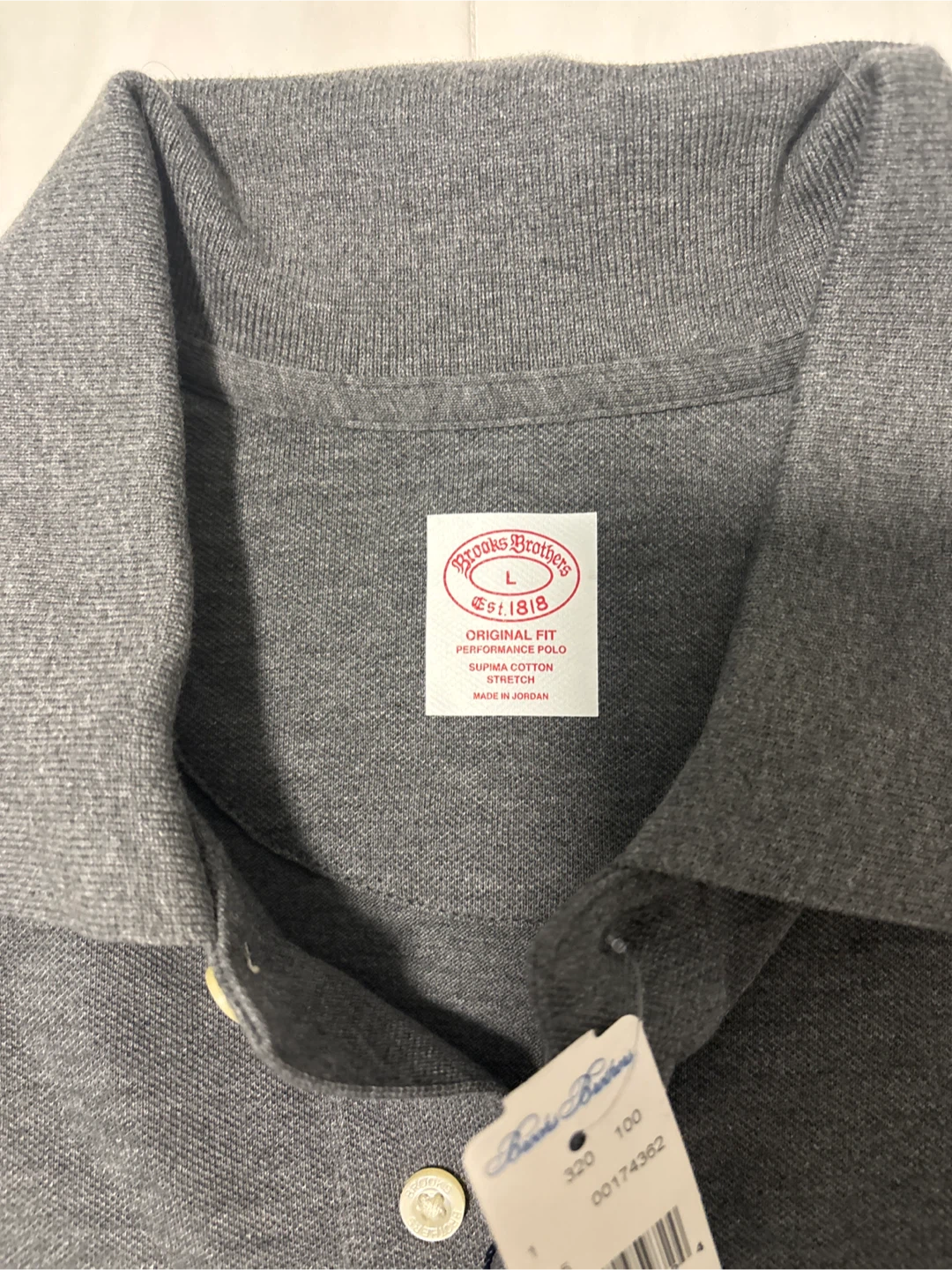New Brooks Brothers Grey Polo Shirt - Size L - photo 2