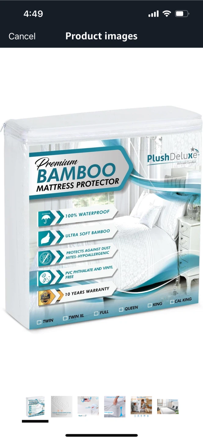 PlushDeluxe Premium Bamboo king size Mattress Protector - NEW - photo 5