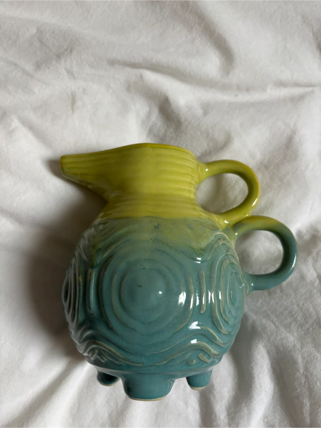 Green & Blue Ceramic Pitcher - photo 2