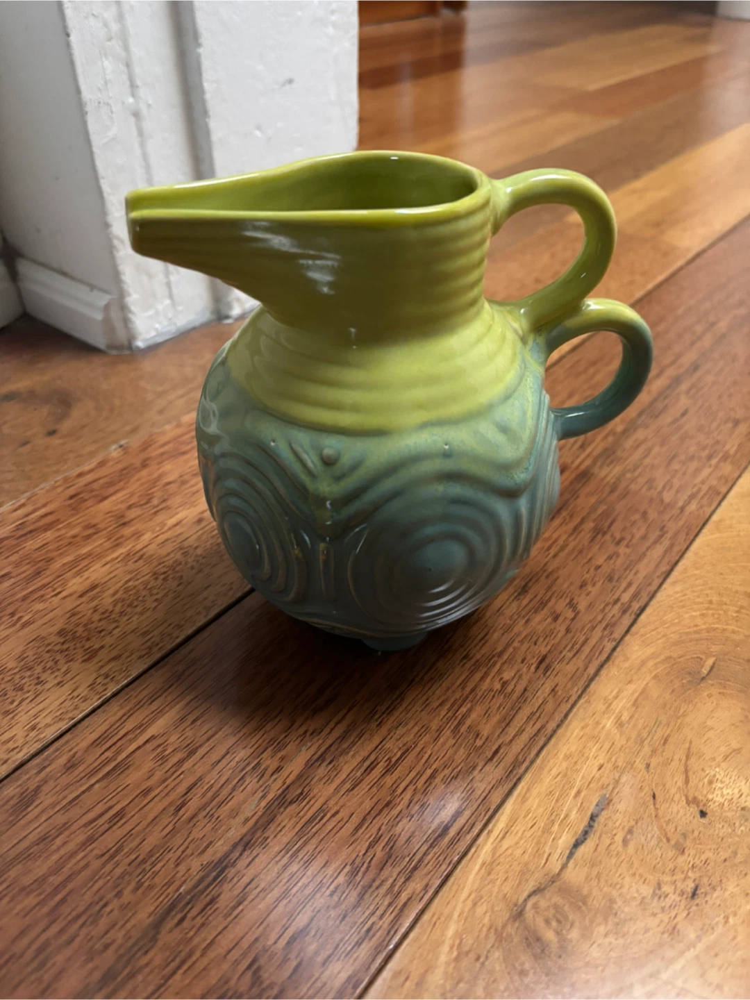 Green & Blue Ceramic Pitcher