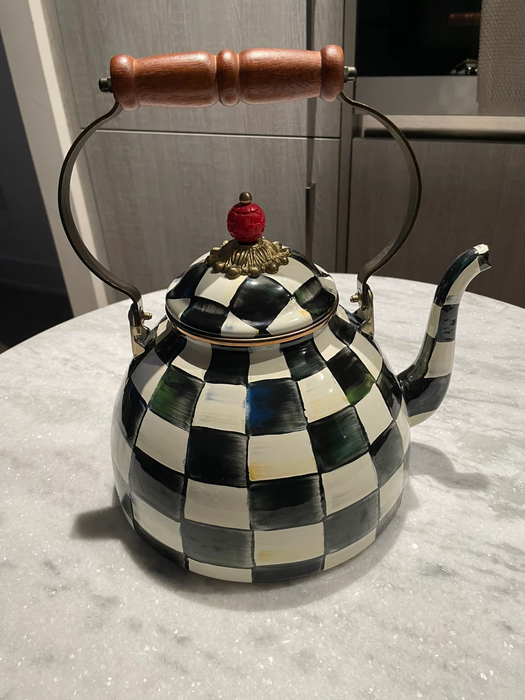 MacKenzie-Childs 3-Qt Courtly Check Tea Kettle