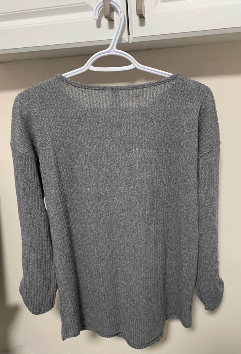 Grey Ribbed Top - Size S - photo 2