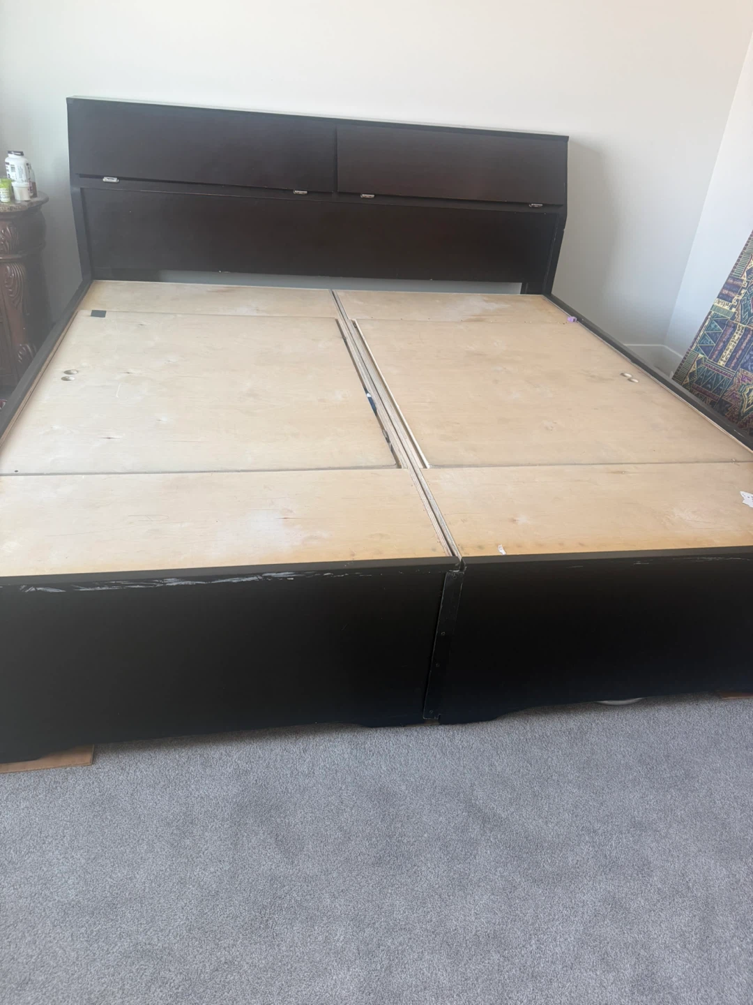 Bedroom Set - king size box bed & night stand
