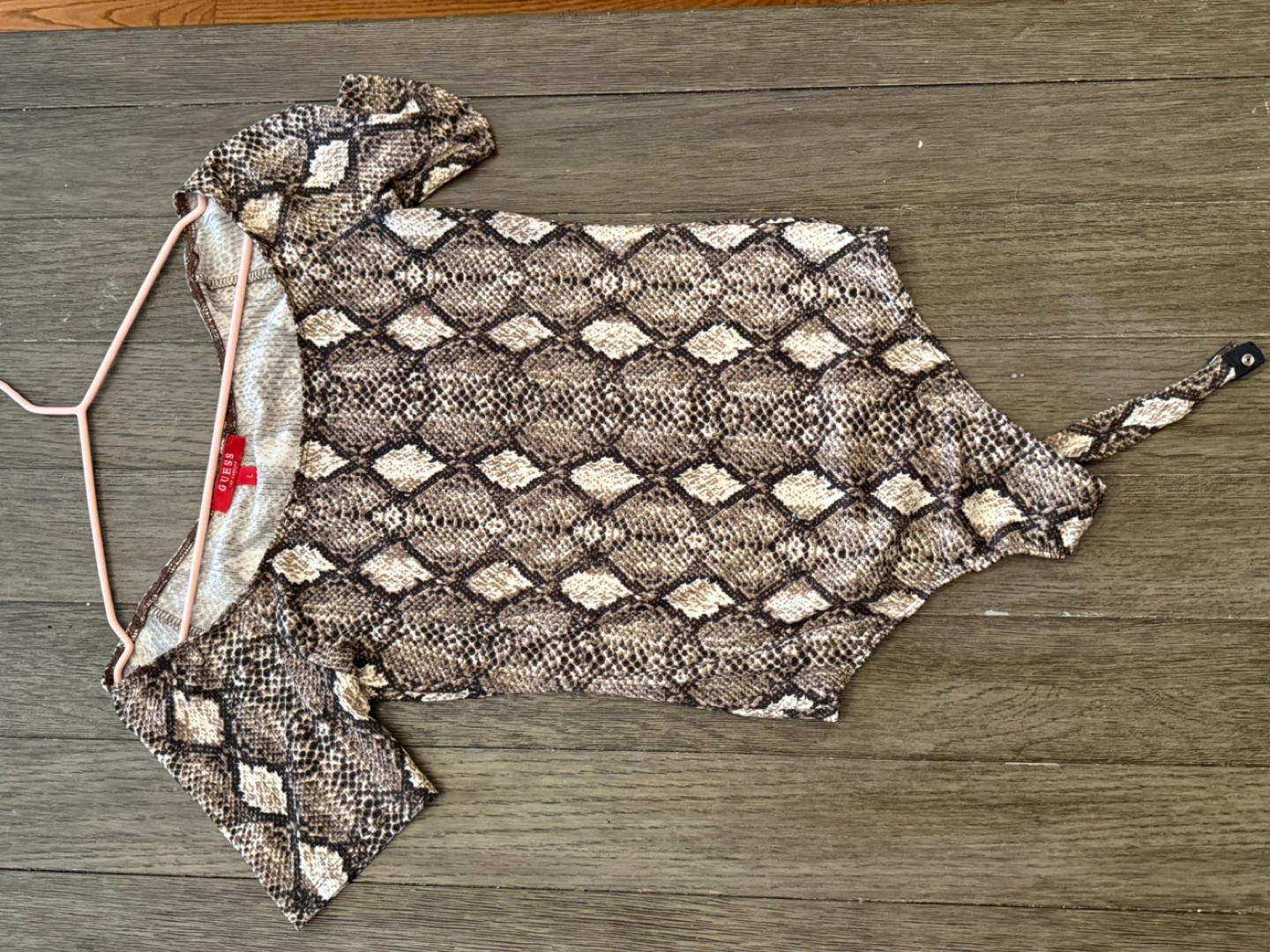 Guess Snakeskin Print Bodysuit - Size L
