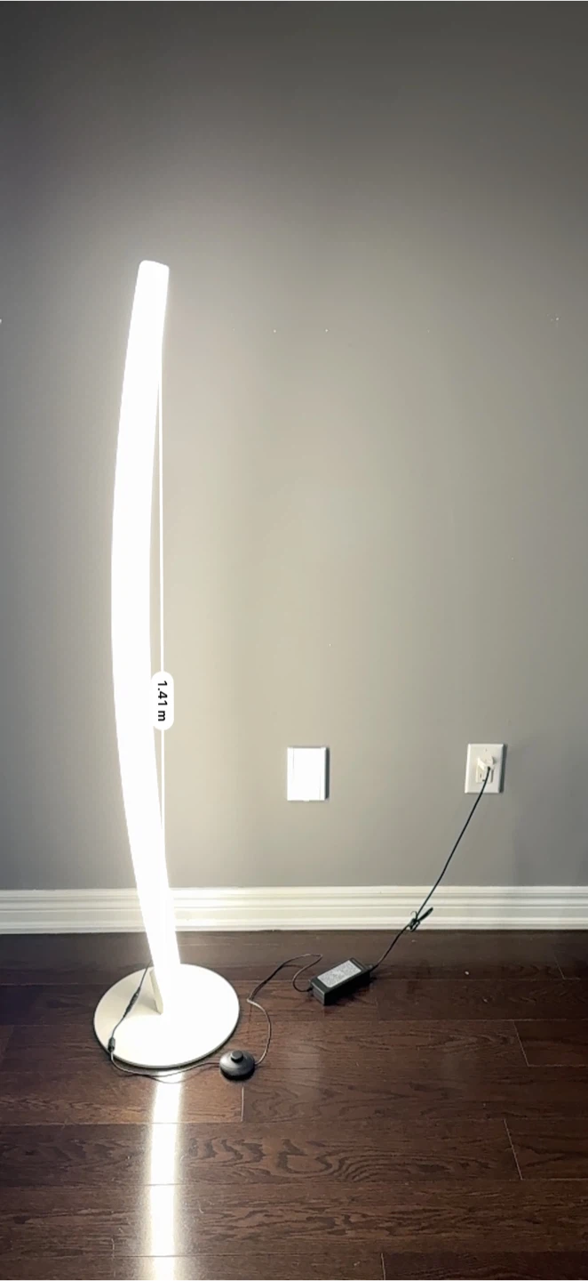 Modern LED Curved Floor Lamp - White