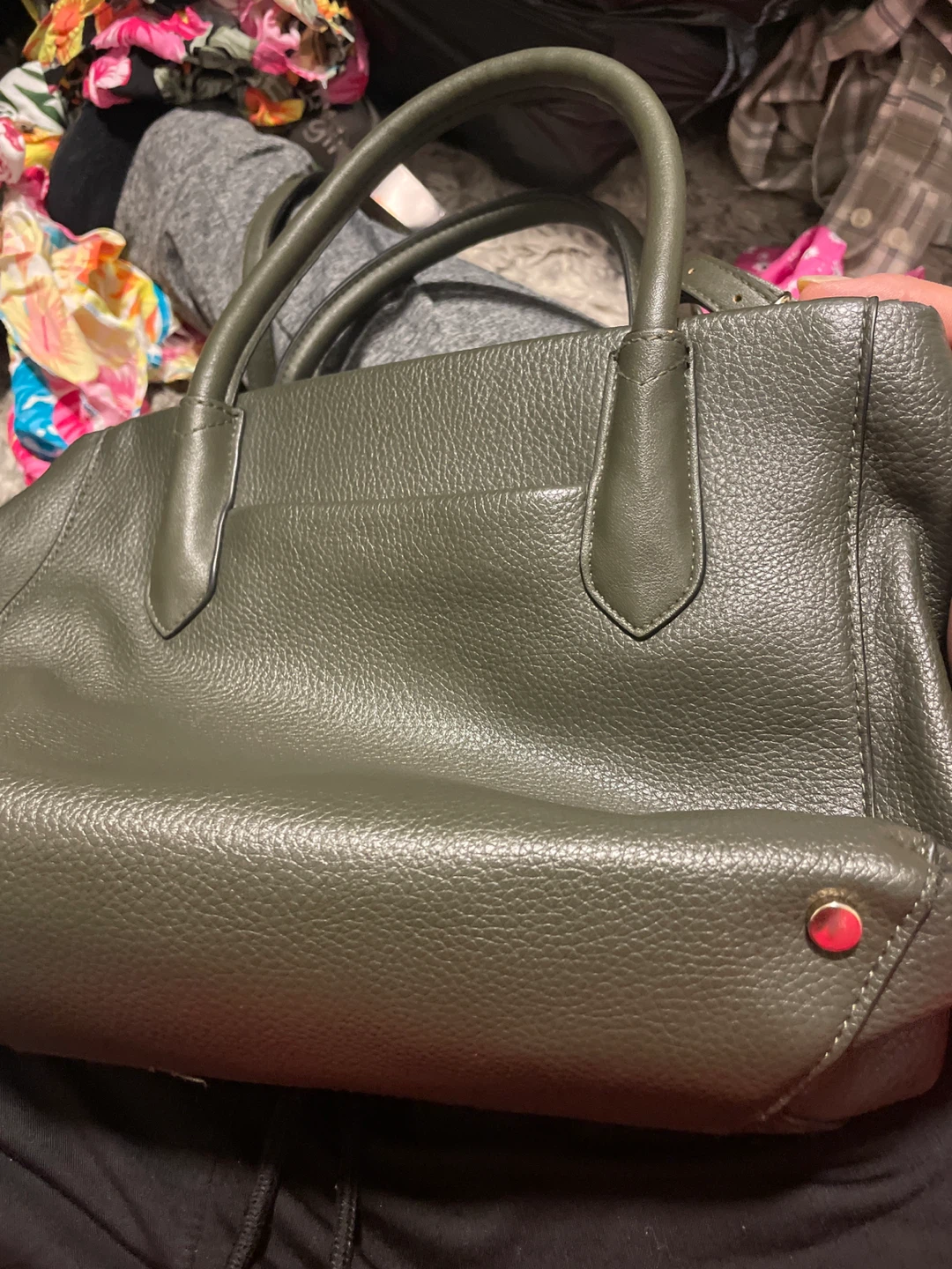 Olive Green Leather Handbag