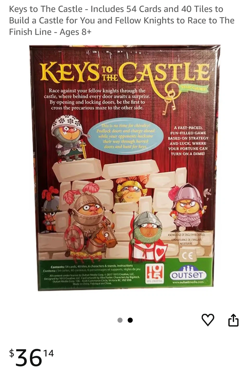 Keys to the Castle Board Game - Ages 8+ - photo 2