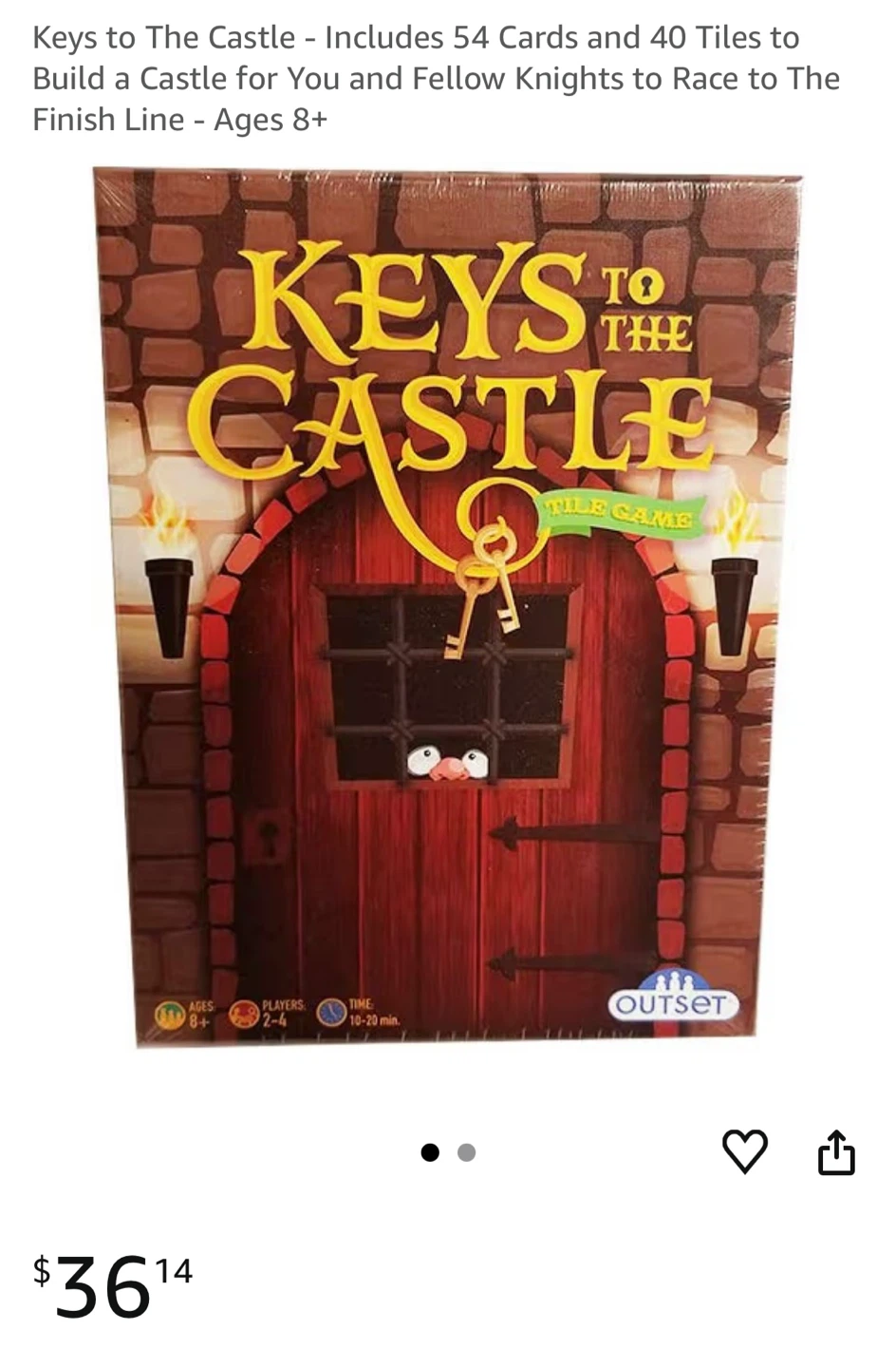 Keys to the Castle Board Game - Ages 8+