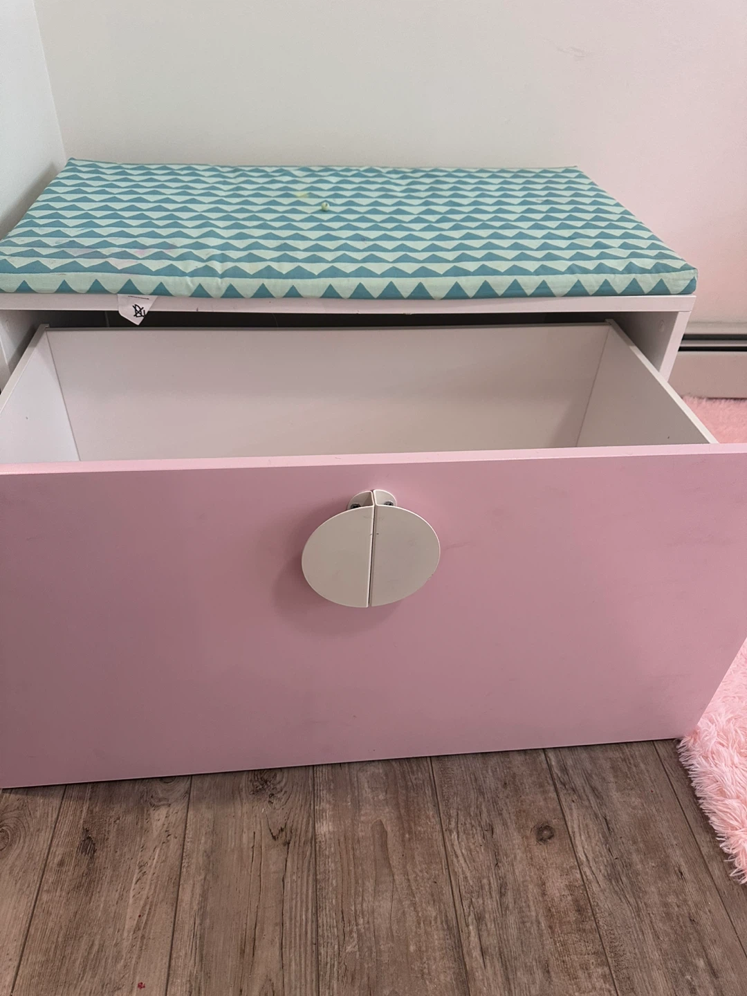 Pink Toy Storage Box with Drawer