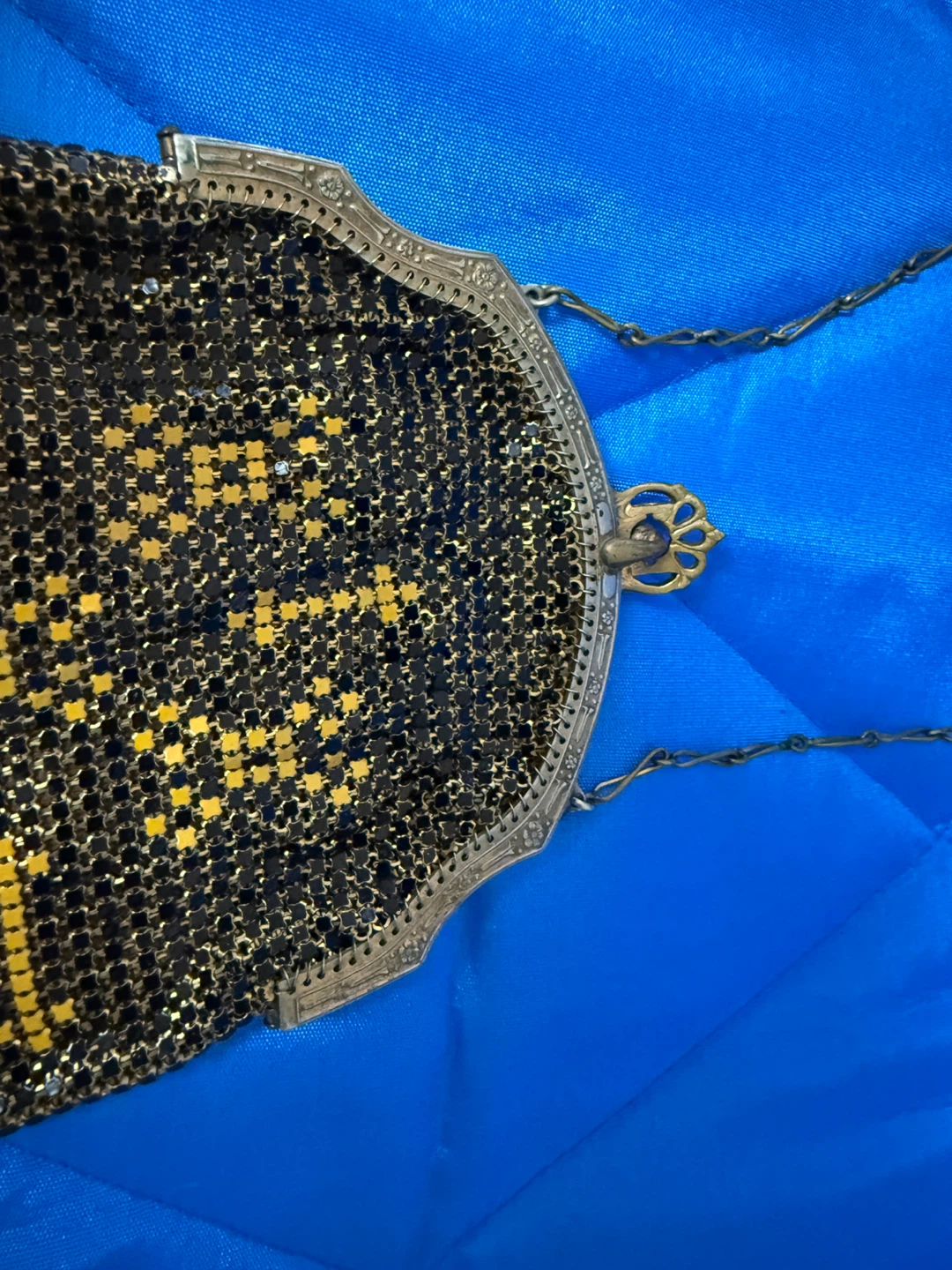 Vintage Whiting & Davis Mesh Purse Art Deco Enamel Chainmail Bag - photo 5