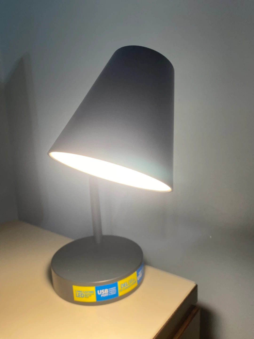 Grey LED USB Desk Lamp