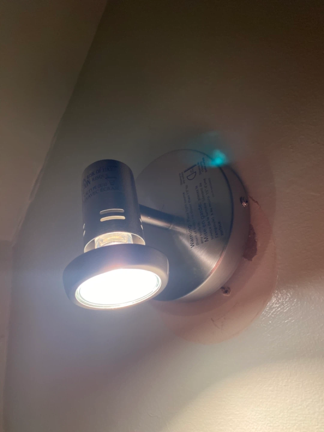 Silver Wall Mounted Spotlight - photo 2