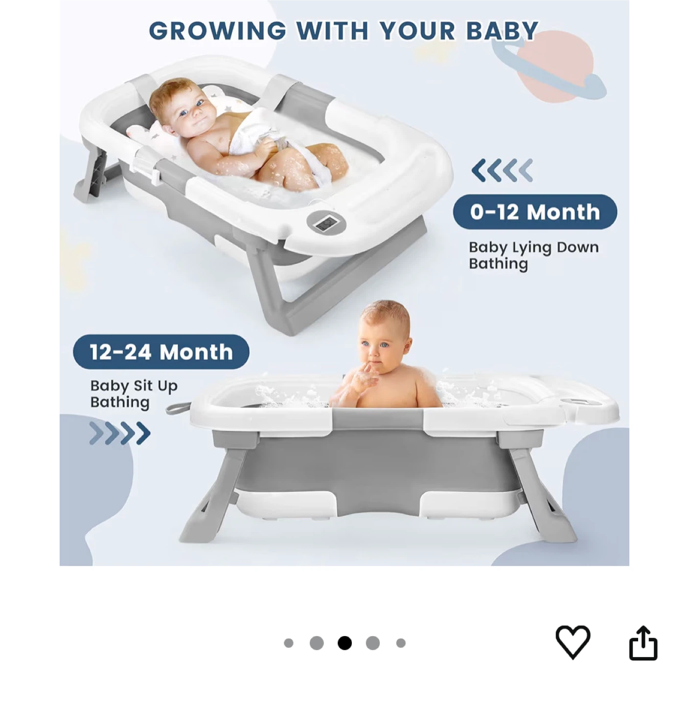 Foldable Baby Bathtub - 0-24 Months-New in box - photo 2