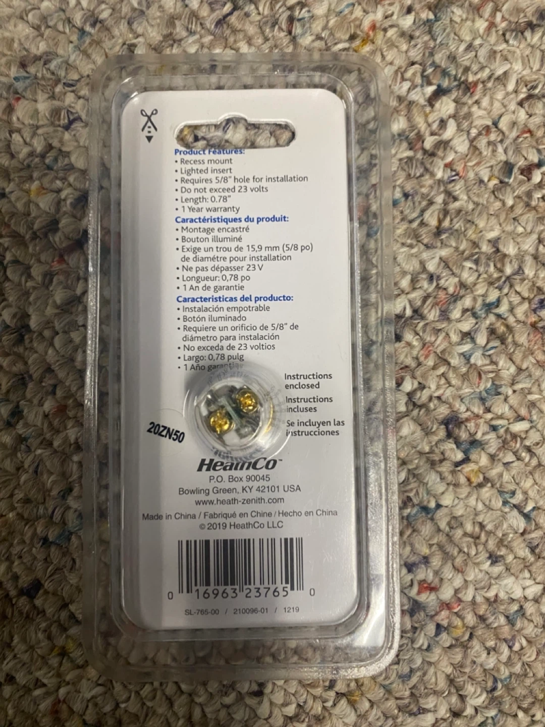 New Heath Zenith Wired LED Doorbell Button - Silver - photo 4