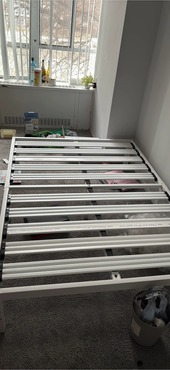 White IKEA Luroy Bed Slatted Base