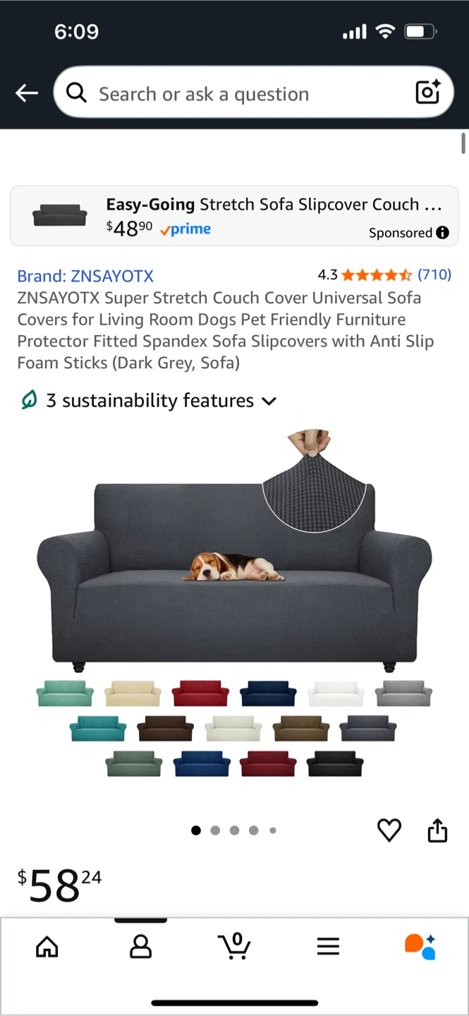 NEW-ZNSAYOTX Sofa Slipcover  ,3 seater - Grey - photo 5