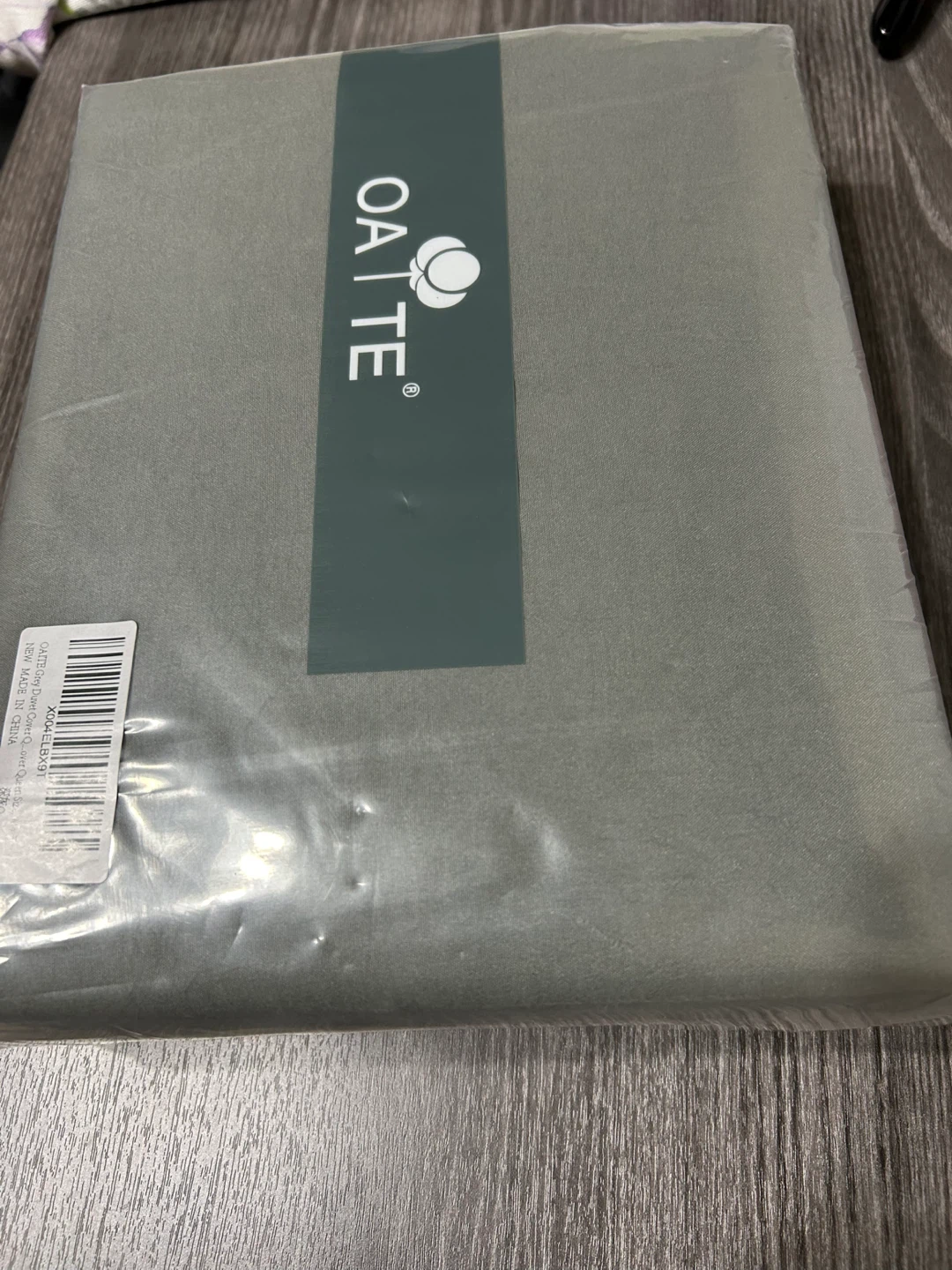New Oatte Queen Size Duvet Cover Set - Silver Grey