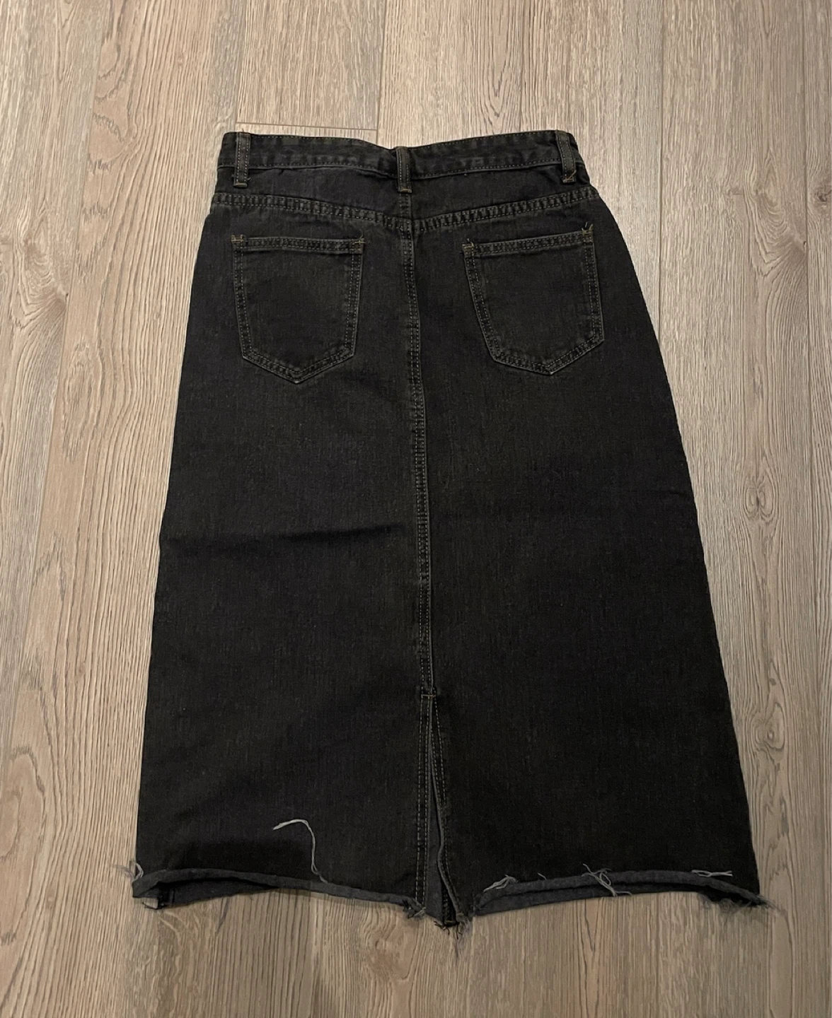 Black Denim Midi Skirt - photo 2