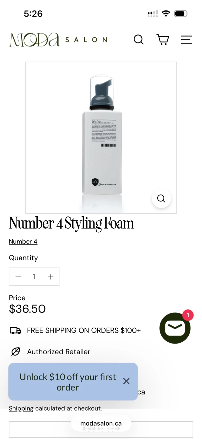 Number 4 Jour D'Automne Styling Foam Brand New