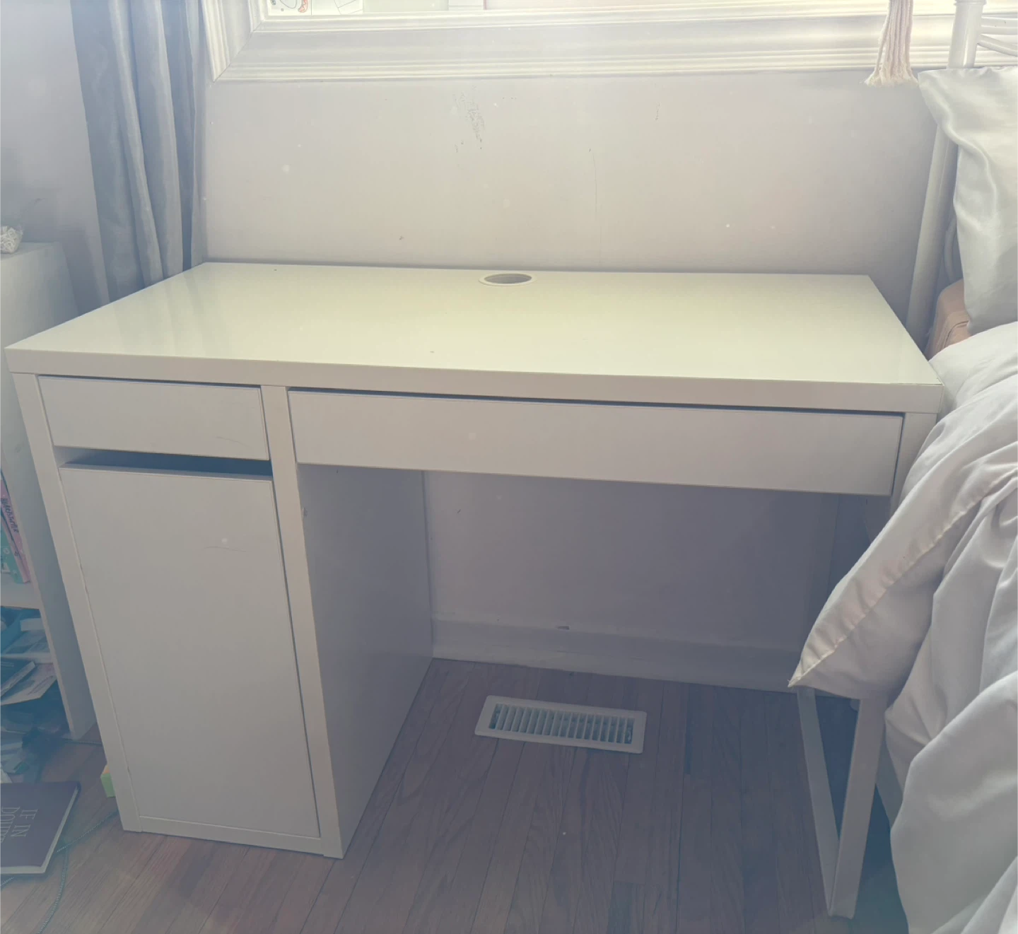 White IKEA Desk with Drawers