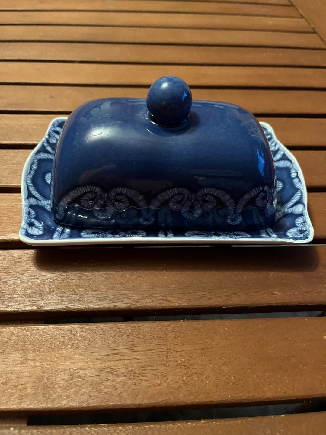 Blue Ceramic Butter Dish