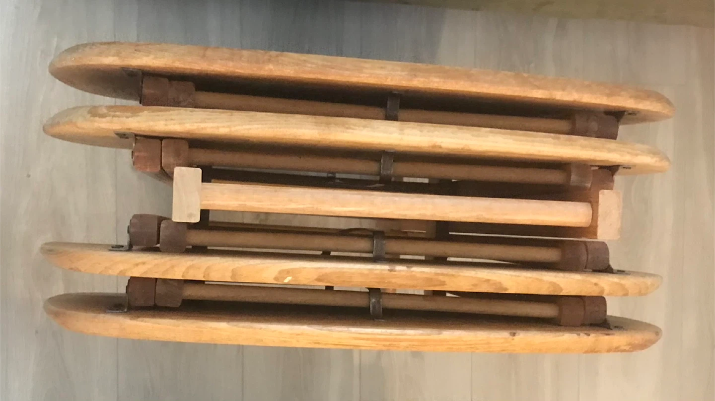 Vintage Folding Wood TV Tray Set - photo 3