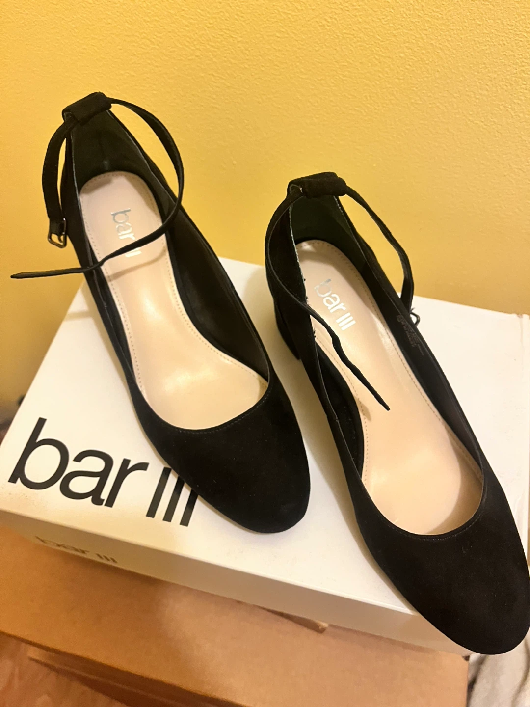 Bar III Black Ankle Strap Heels