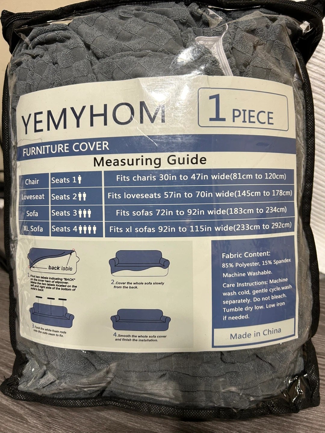 New-YEMYHOM XL Sofa Cover - Grey - photo 3
