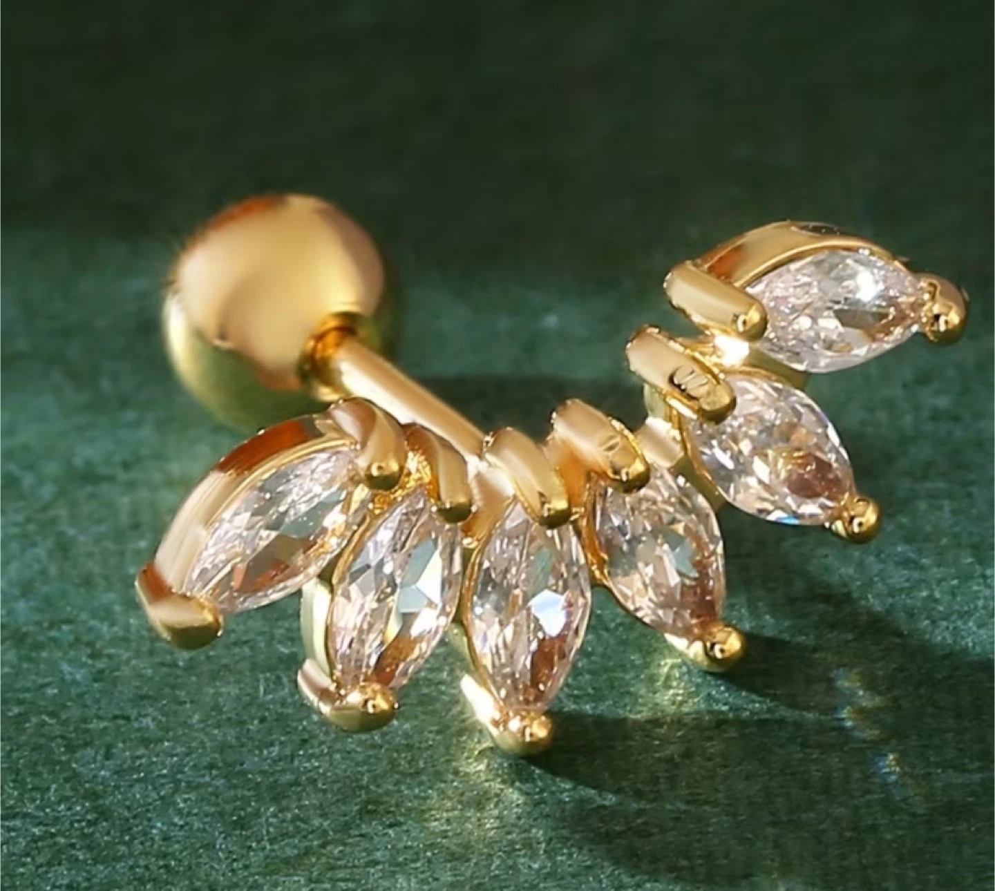 Gold & Crystal Helix Earring $19