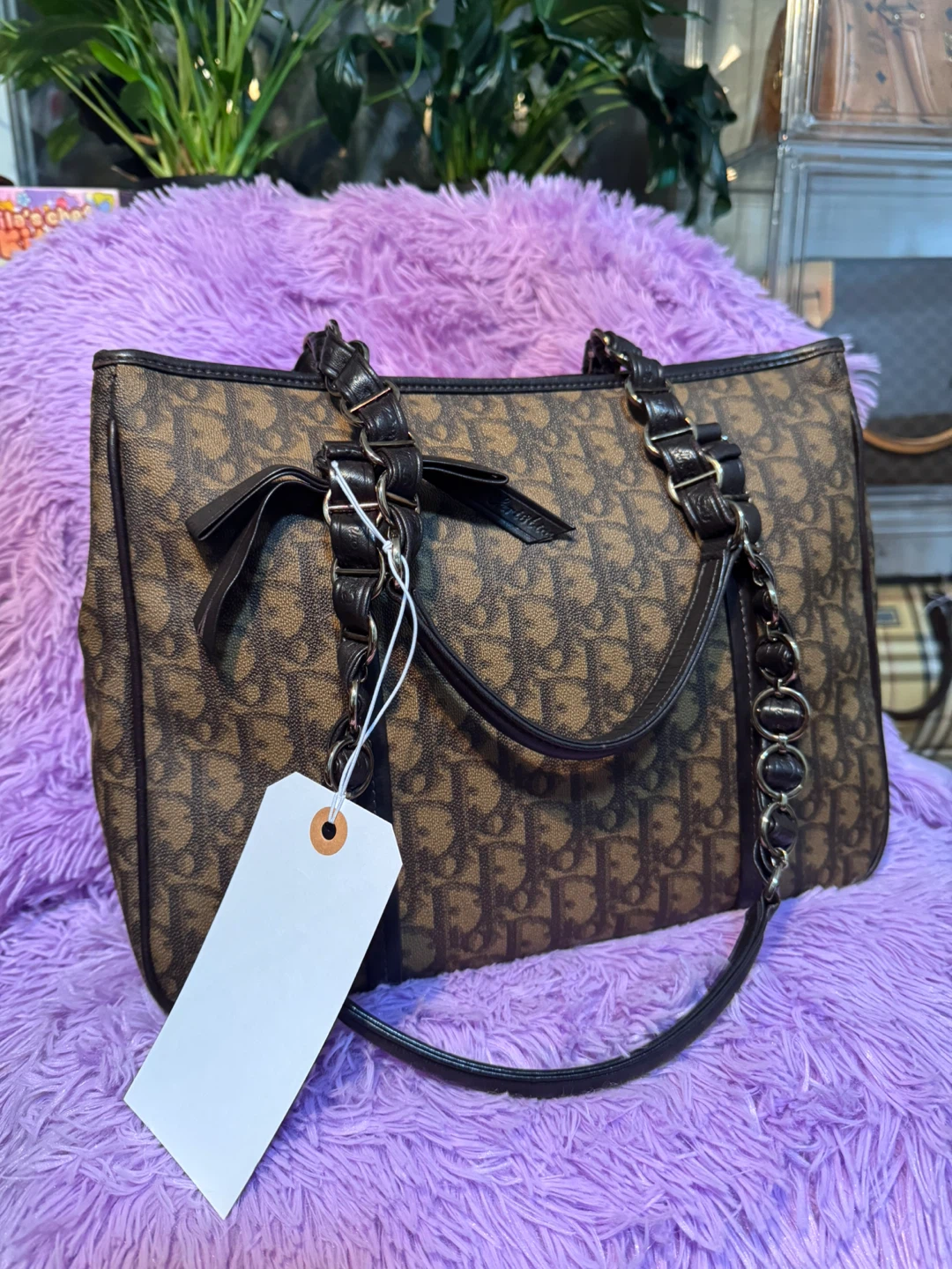 Dior Brown/Black Trotter Canvas Tote Bag