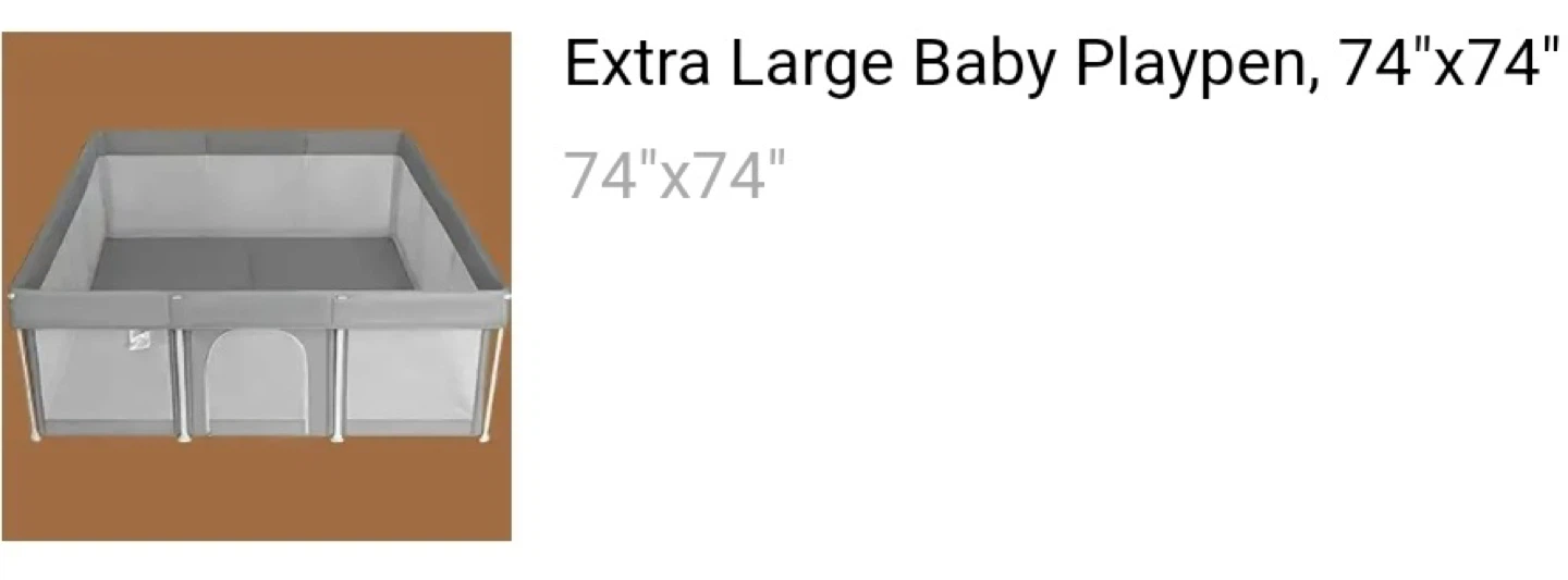 Extra Large Baby Playpen 74"x74" - photo 2