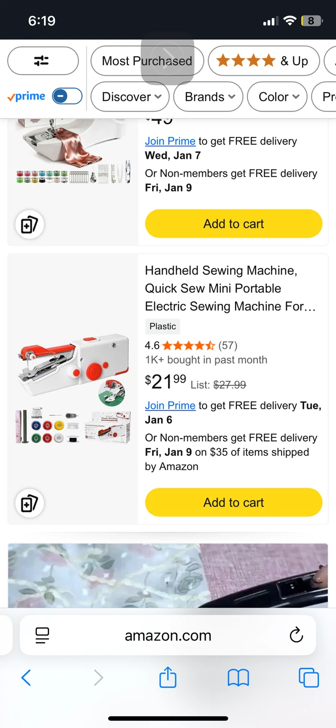 Used twice Portable Handheld Sewing Machine - photo 3