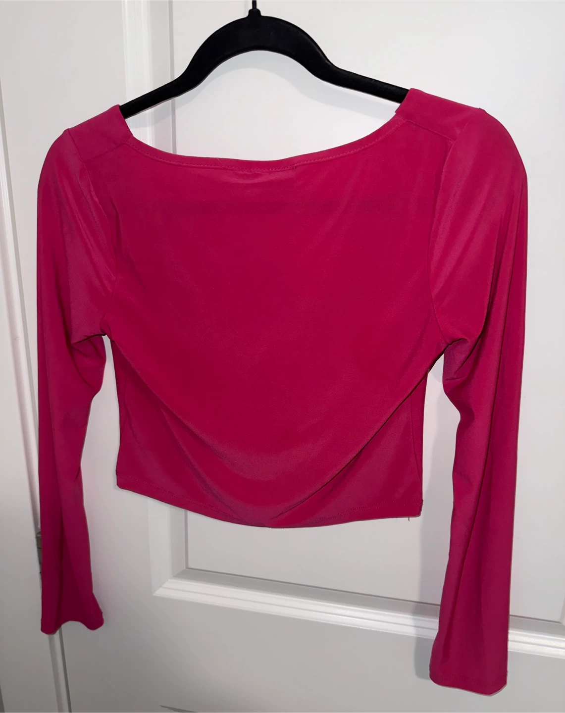 Long Sleeve Cropped Top - Pink/ Fuchsia size M - photo 2