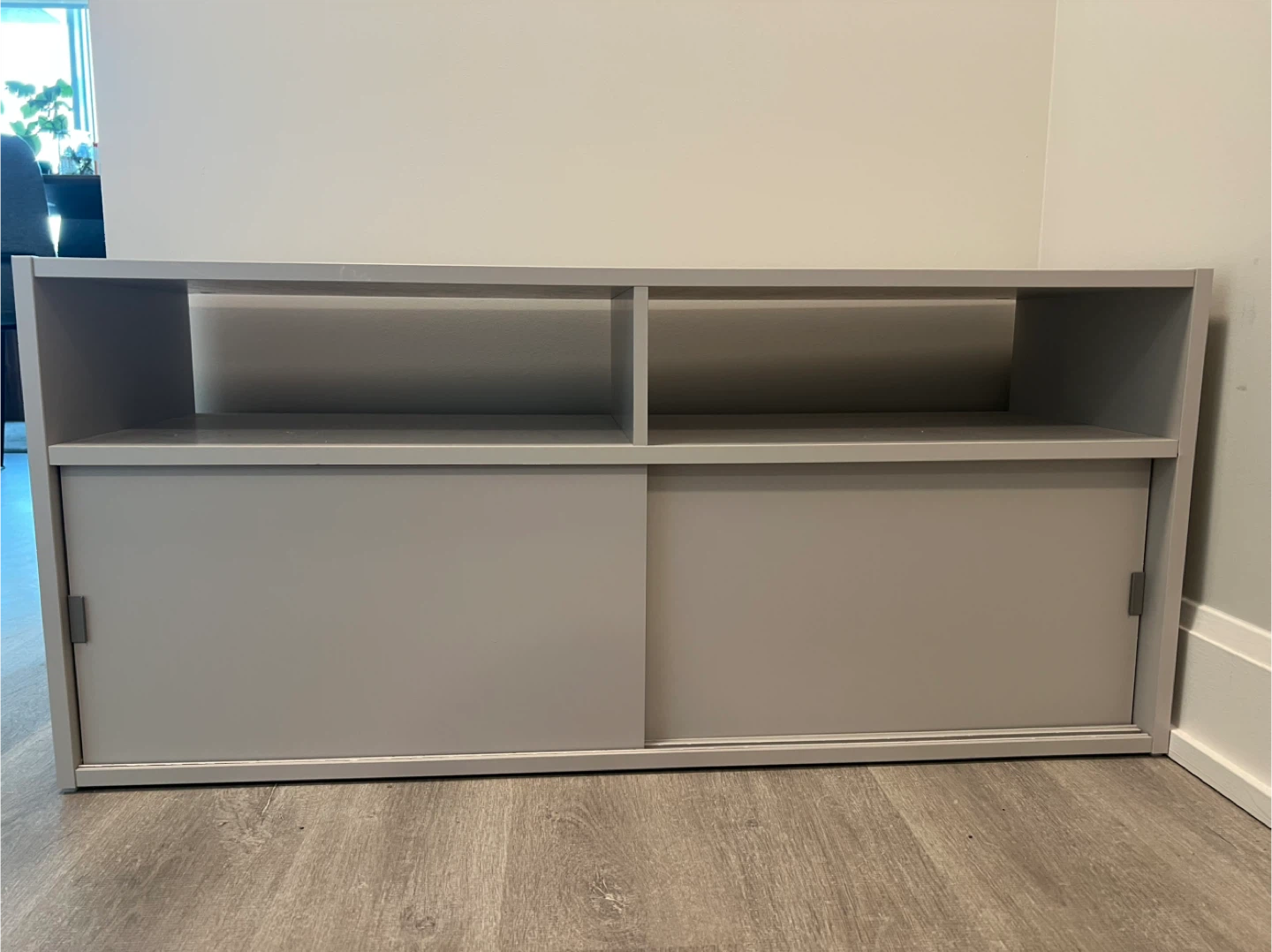 IIKEA Grey TV Stand with Sliding Doors - photo 3