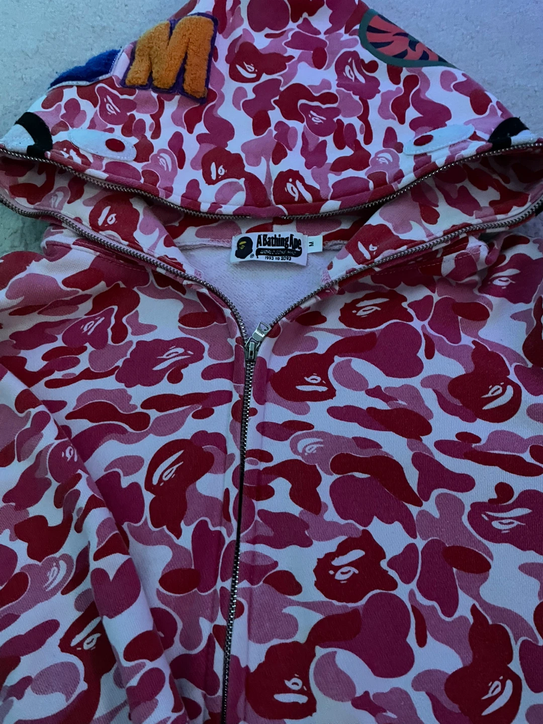 A Bathing Ape Pink Camo Shark Hoodie - Size M - photo 3