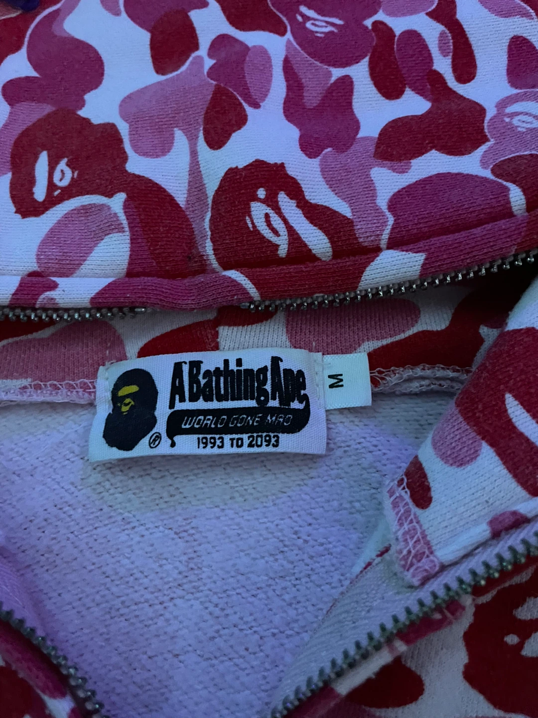 A Bathing Ape Pink Camo Shark Hoodie - Size M - photo 4