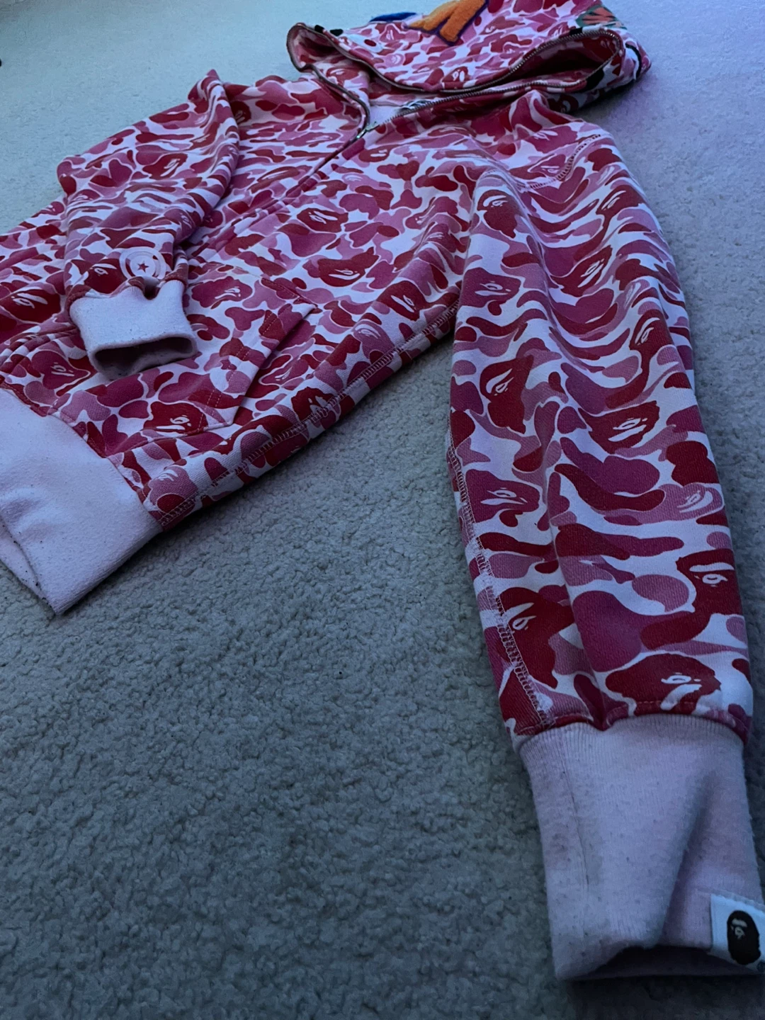 A Bathing Ape Pink Camo Shark Hoodie - Size M - photo 2